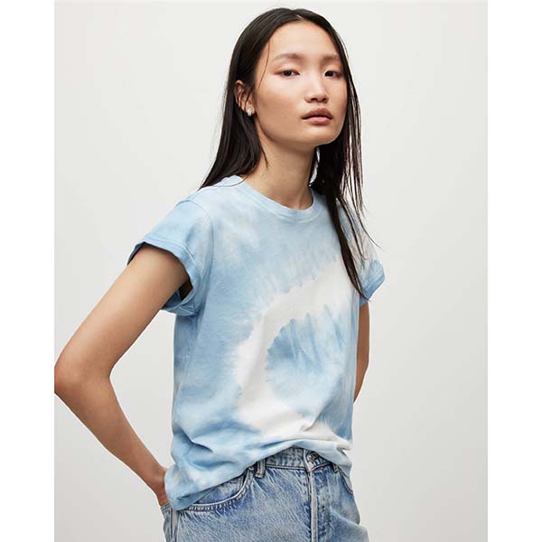 Allsaints Australia Womens Mariana Anna Tie Dye Crew Neck T-Shirt Blue AU23-395